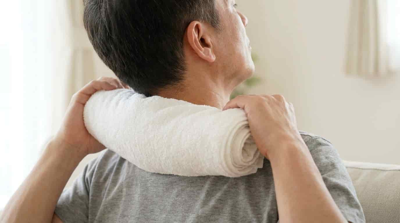 Obyčejný ručník z koupelny dokáže s krční páteří zázraky. Úleva přichází téměř hned