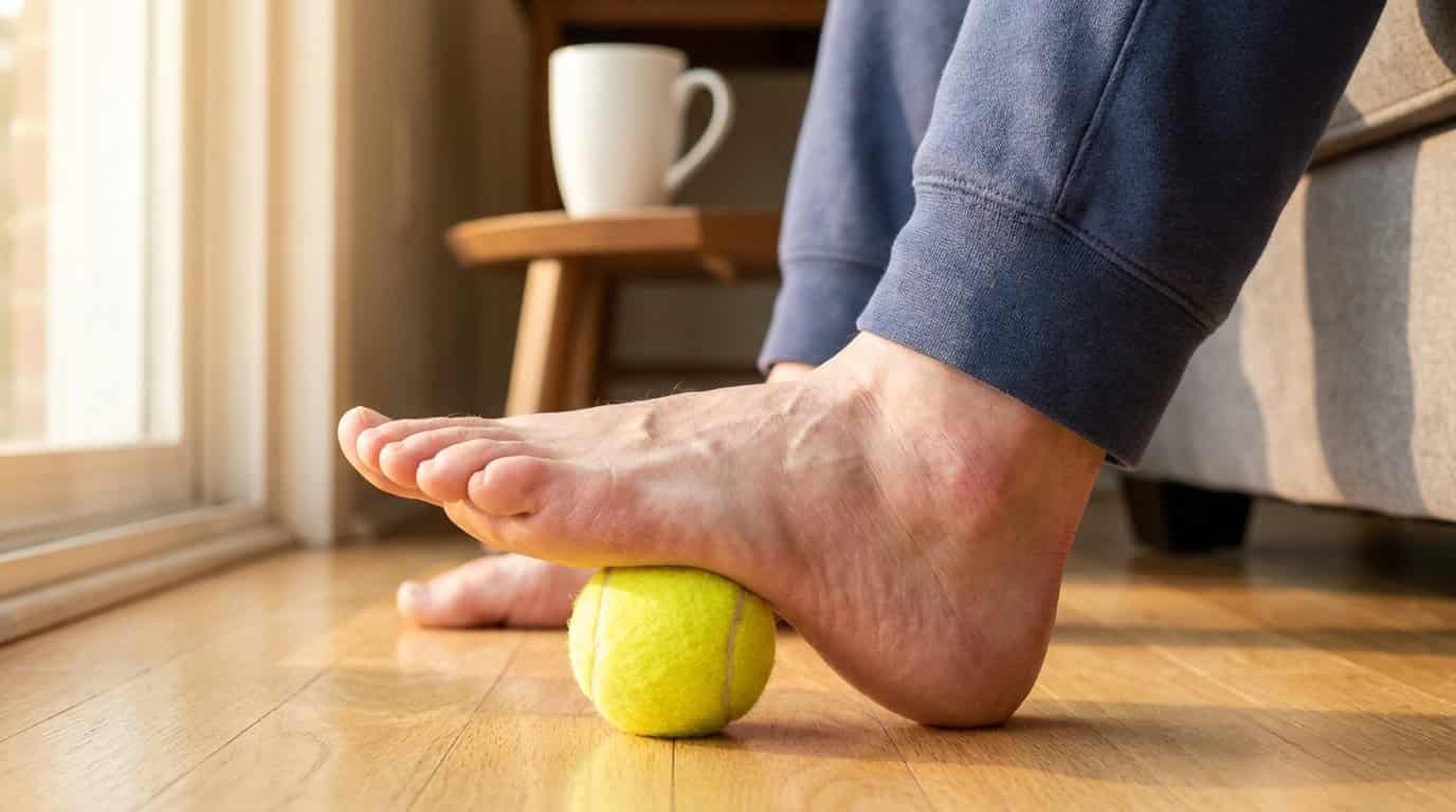 Pekelná bolest při prvním ranním kroku má překvapivě levné řešení. Obyčejný žlutý míček vás postaví na nohy dřív, než dovaří káva